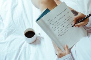 A girl writing a diary